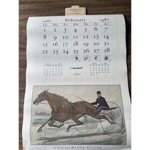 1987 Calendar Currier and Ives Prints Travelers Ins Co Bellows Peterborough NH
